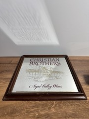 Vintage Christian Brothers Winery Advertisement Mirrored Sign Napa Framed 16”