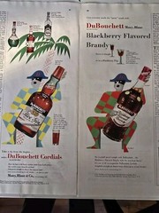 1952 Lot 2 DuBouchett blackberry brandy sloe gin cordial vintage ads