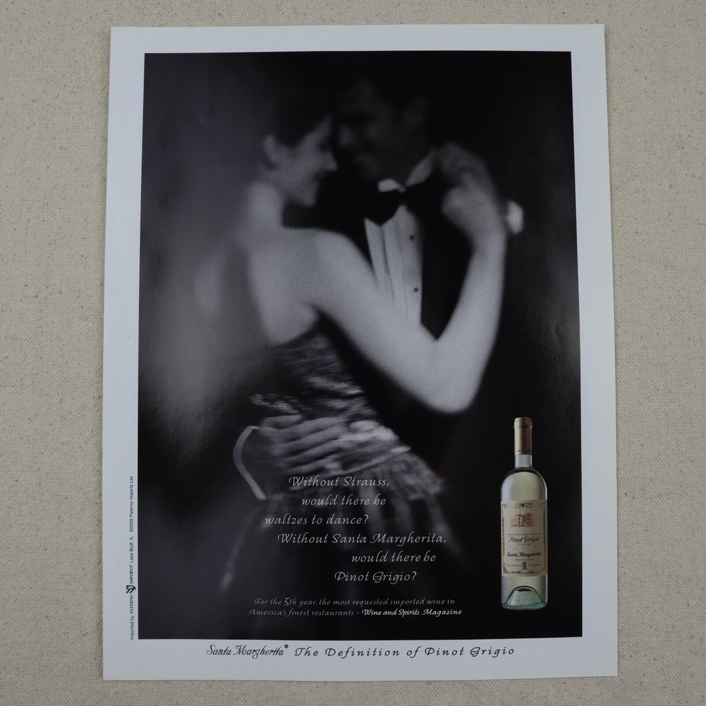 Santa Margherita Pinot Grigio Wine Print Ad Vintage Paper Magazine Clipping 2000