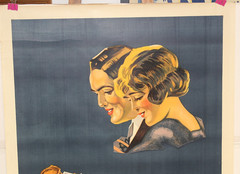 ORG VERMOUTH PERUCCHI 30×43 Spanish advertising poster 1926 couple & cherub w/ w