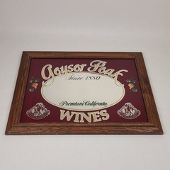 Geyser Peak Winery Wine Mirror Gold Foil Sign 27 x 21&Prime; Bar Pub Decor Vintage 80s