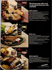 1973 VINTAGE 8X11 PRINT Ad FOR RUFFINO ITALY FINE WINE RACK OF LAMB,VEAL PICCATA