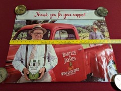 1980s BARTLES & JAYMES WINE COOLER Paper Advertising BAR SIGN Vintage Poster