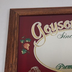 Geyser Peak Winery Wine Mirror Gold Foil Sign 27 x 21&Prime; Bar Pub Decor Vintage 80s
