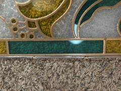 VINTAGE 1980’S SPUMANTE BALLATORE WINE STAINED GLASS SIGN 18.5” X 17”