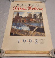 Boston Wine Festival 1990 1991 & 1992 Art Print Posters Boston Harbor Hotel