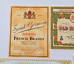 Vintage Liquor Wine Bottle Labels Lot French German Greek Thai mixed lot