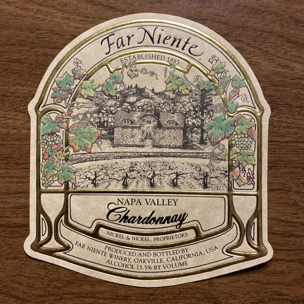 (1) Far Niente Napa Valley Chardonnay Wine Label Winery Oakville California A9