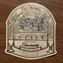 (1) Far Niente Napa Valley Chardonnay Wine Label Winery Oakville California A9