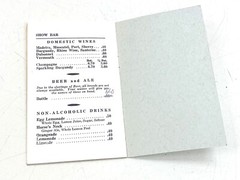 VTG mid century SHOW BAR wine list BOSTON MA huntington avenue