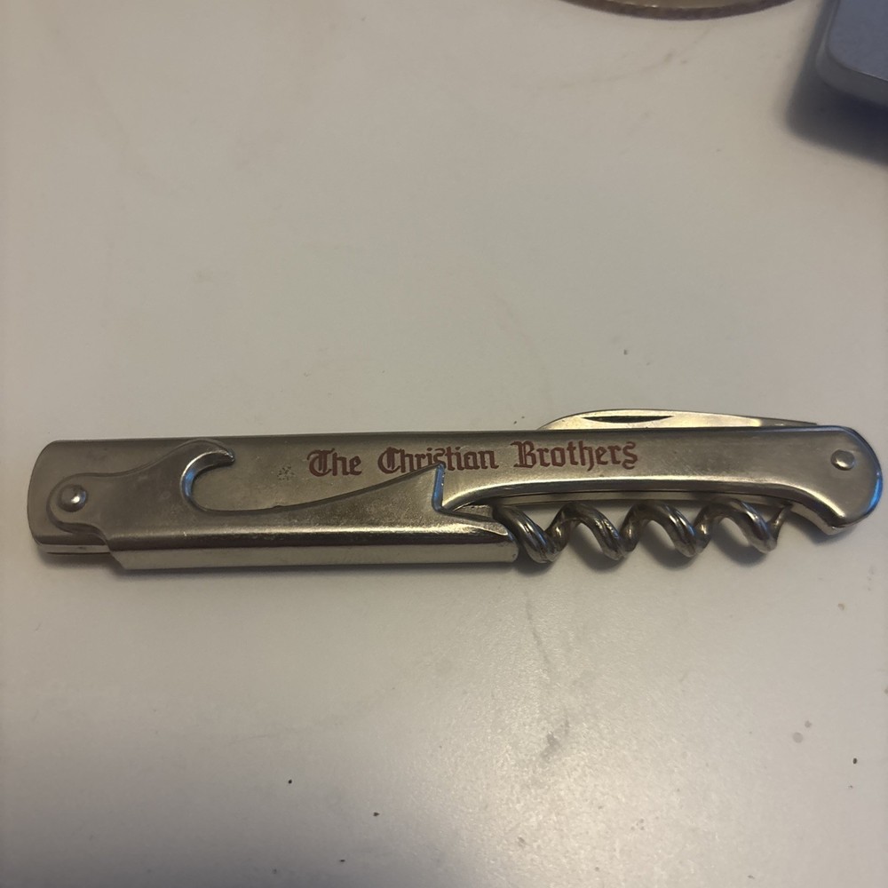 The Christian Brothers Wine Tool Folding Corkscrew/Knife Blade/Opener Italy