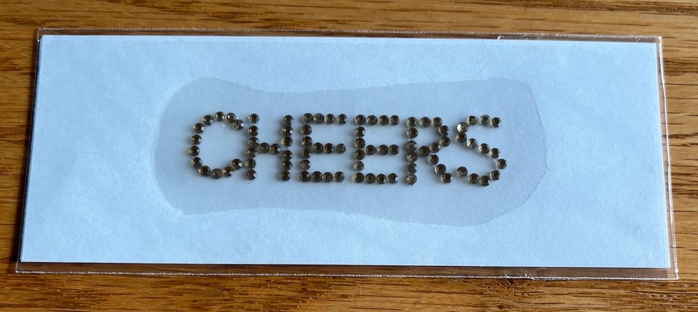 Gold Crystal CHEERS Decal Bottle Bedazzle Sticker Celebrate a special event NEW