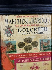 2 Small Vintage Collages Of Wine Labels Framed French & Italian Wine Cellar Art