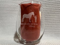“BELGIAN HORSE WINERY”-Middletown, IN.-Clear Glass/Frosted Logo-Wine Glass