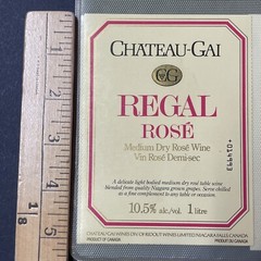 Vintage Chateau-Gai Regal Rose Medium Dry Wine UNUSED Paper Label Q07