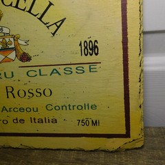 Valpolicella Vino Rosso Red Wine 1896 Italy 12&Prime; x 8&Prime; Slate Sign Bar Advertising