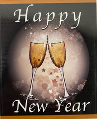Wine Bottle Labels Novelty Decorative, 2 New Years & 2 Celebrate, Party Time Fun