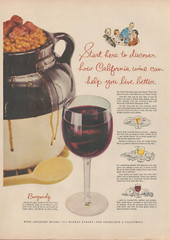 1955 California Burgundy Wine Advisory Board San Francisco Vintage Print Ad L32