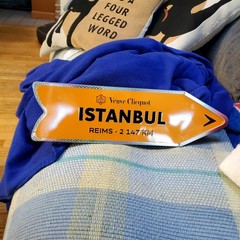 Champagne Veuve Clicquot Orange Tin Arrow Destination ISTANBUL SIGN ONLY