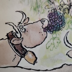 Clos Du Val Wine Co Poster « Switzerland Bottling Time » 1983 Ronald Searle Napa