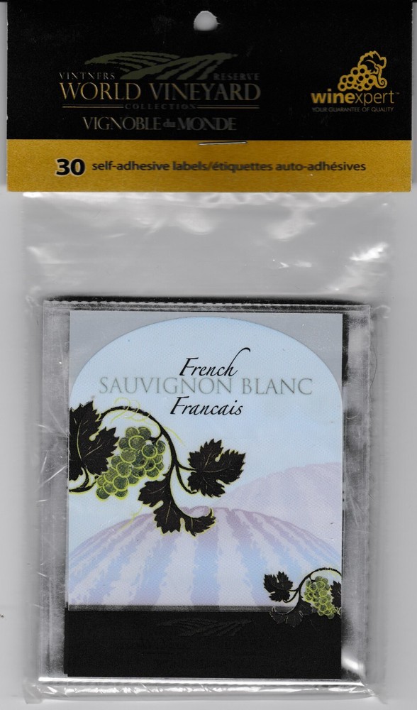 French Sauvignon Blanc Peel & Stick Wine Bottle Labels Package of 30
