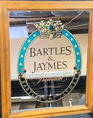Vintage BARTLES & and JAYMES Premium Wine Cooler Logo Bar Mirror 19&Prime; x 15.5&Prime;