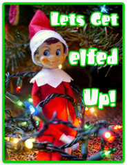 Wine Label Christmas « Let&rsquo;s Get Elfed Up » Funny Wine Label STICKER
