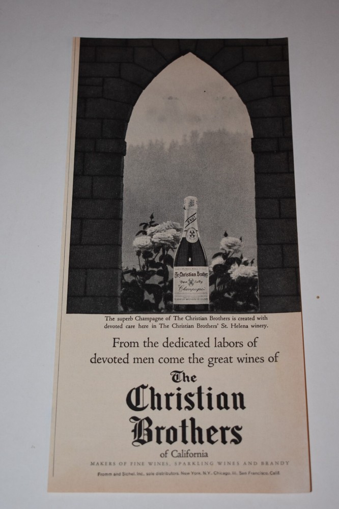 Vintage 1959 Christian Brothers Wine Print Ad.