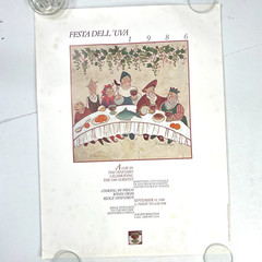 Festa Dell Uva Ridge Vineyards 1986 Wine Harvest Vtg Poster 18×23 Prego Richmond