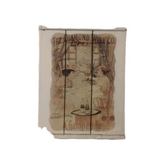 Antique Wooden « The Diamond Wine Co. » Advertisement 24×19in