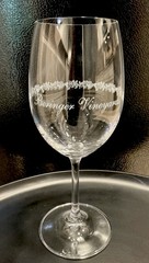 BERINGER Vineyards Etched Vines Crystal Wine Glass Napa Valley ~ PRISTINE!