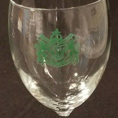 F. Korbel & Bros – Wine Vaults – Wine Glass – Green Artwork – 7&Prime; Tall