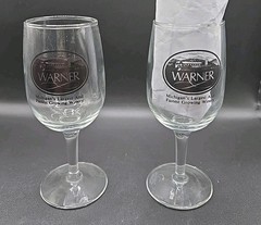 Vntg Warner Michigan&rsquo;s Largest & Fastest Growing Winery Tasting Stem Glass Set 2