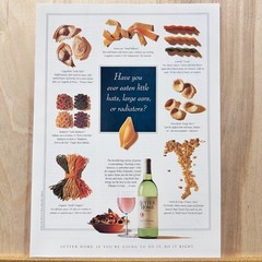 1992 Sutter Home Winery Pasta Shapes Vintage Print Ad Food Advert Art