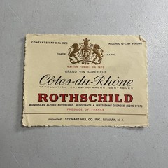 Vintage Wine Bottle Label — Alfred Rothschild Cotes-du-Rhone France