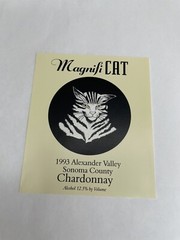 VTG Wine Label MagnifiCAT 1993 Alexander Valley Sonoma County Chardonnay Rare!