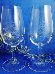 Pair Clear Tapered French Wine Glasses Reine Pedauque Sovereign Pleasures 7 Oz