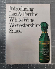 1987 Worcestershire Sauce Lea & Perrins White Wine Vintage Print Ad / Poster