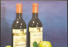 c.1960 French Wine Cheese Advertising Poster Carre de l&rsquo;Est Vin de Bordeaux ORIG