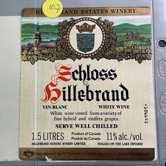 Vintage 1983 Schloss Hillebrand Estates White Wine UNUSED 1L Paper Label Q107