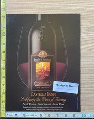 Brunello Di Montalcino Castello Banfi 1990 Magazine Print Advertisement