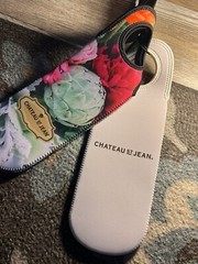 Wine Totes 12” Chateau St Jean UNUSED White & With Roses With Tags