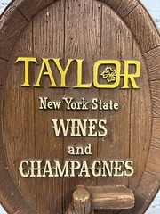 Vintage Taylor New York State Wines And Champagnes 3D Wall Hanging Barrel Sign