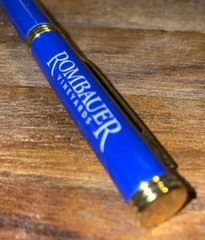 ROMBAUER VINEYARDS Wine Blue Gold Advertising Promotional Black Ink Pen