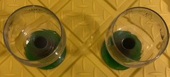 2 Schmitt Sohne W. GERMAN Green Ribbed Stem Wine Glasses 4 oz No Issues 4.5×3”