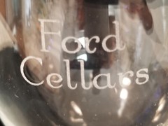 Ford Cellars – Large Wine Glass – 9&Prime; Tall – The White Lettering is Crisp & Clean