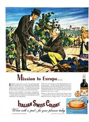 1945 CALIFORNIA WINE Original Large Vintage Print Ad Italian Swiss Colony Europe