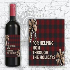 Funny Wine Alternative Label For Helping Mom Through The Holidays Label STICKER