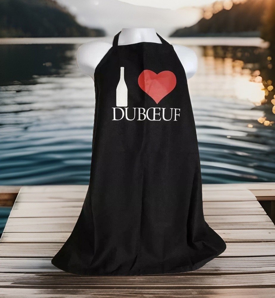 Beaujolais Nouveau Black Chef Apron Duboeuf Wine Bottle Heart Dad Gift Imperfect