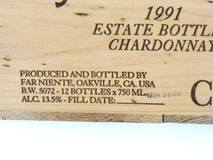 Far Niente 1991 Chardonnay Napa Valley California Wooden Wine Crate 12 x 750ml
